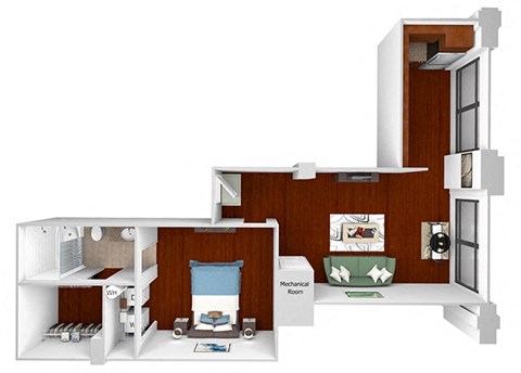 Main 3 Downtown - A4 (Landmark) - 1bed/1 bath - 2D